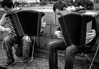 In Synch- Street Musicians Duet - Charles Bridge - Karlov Must - Prague - Czech Republic