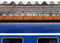 Blue line- prague main train station - czech republic