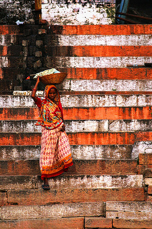 Laundress, Ghat Steps, Varanasi, India