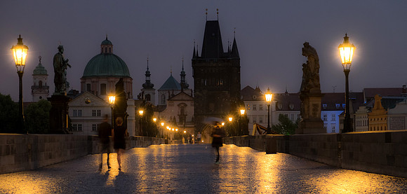 Charles Bridge Dawn in the Rain