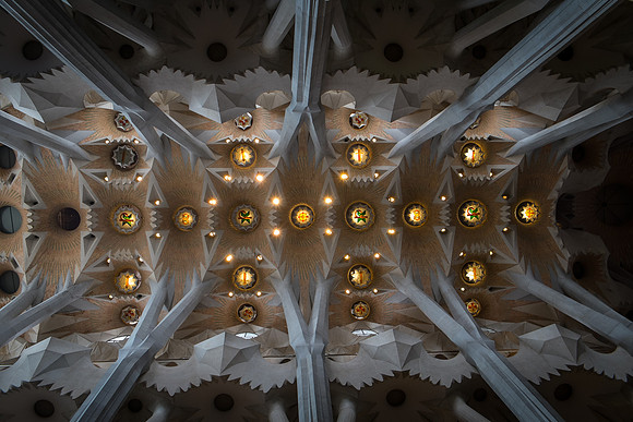 Interior View, Roof of Sagrada Familla Cathedral, Barcelona